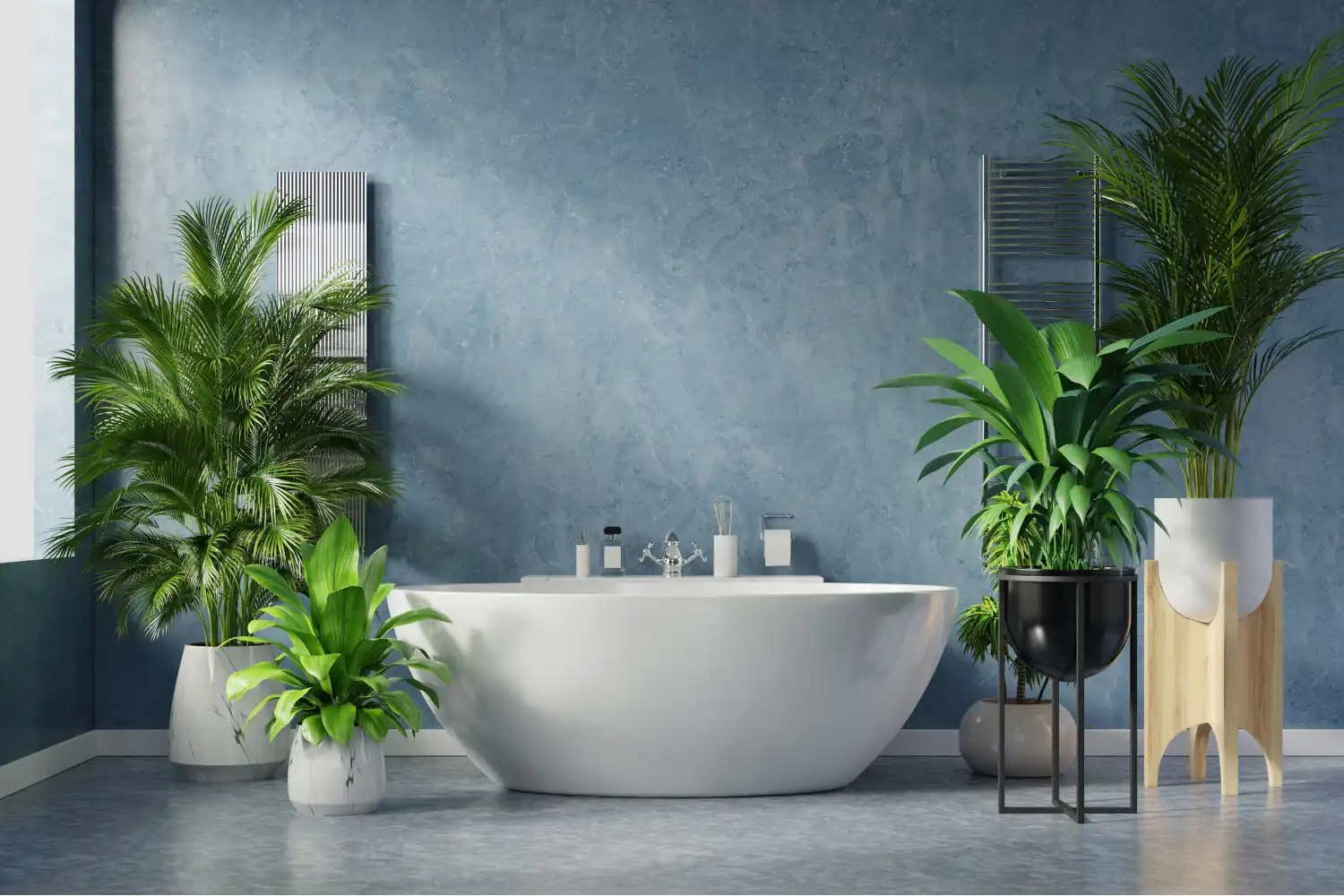 Modern Blue Bathroom Interior Design